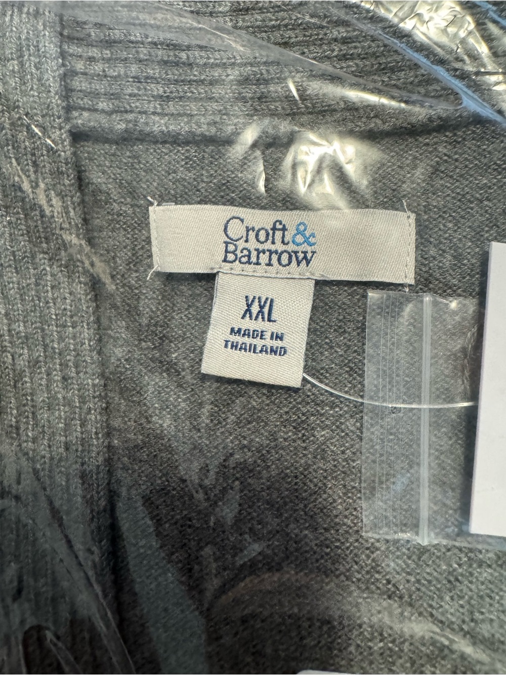 croft & barrow Gray V-Neck Sweater Knit